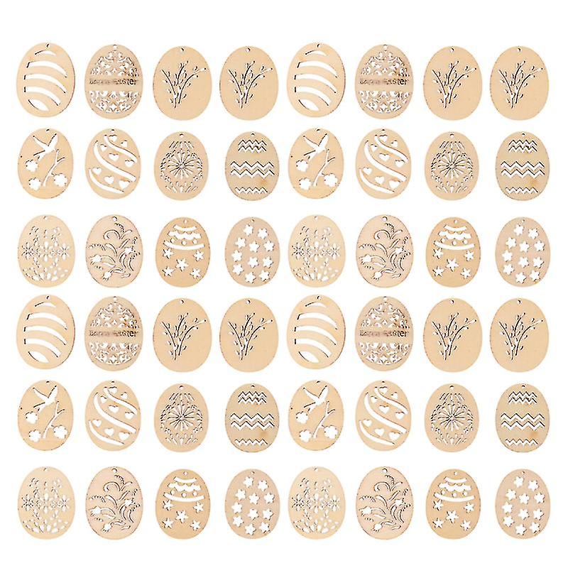 100pcs Easter Wooden Ornaments