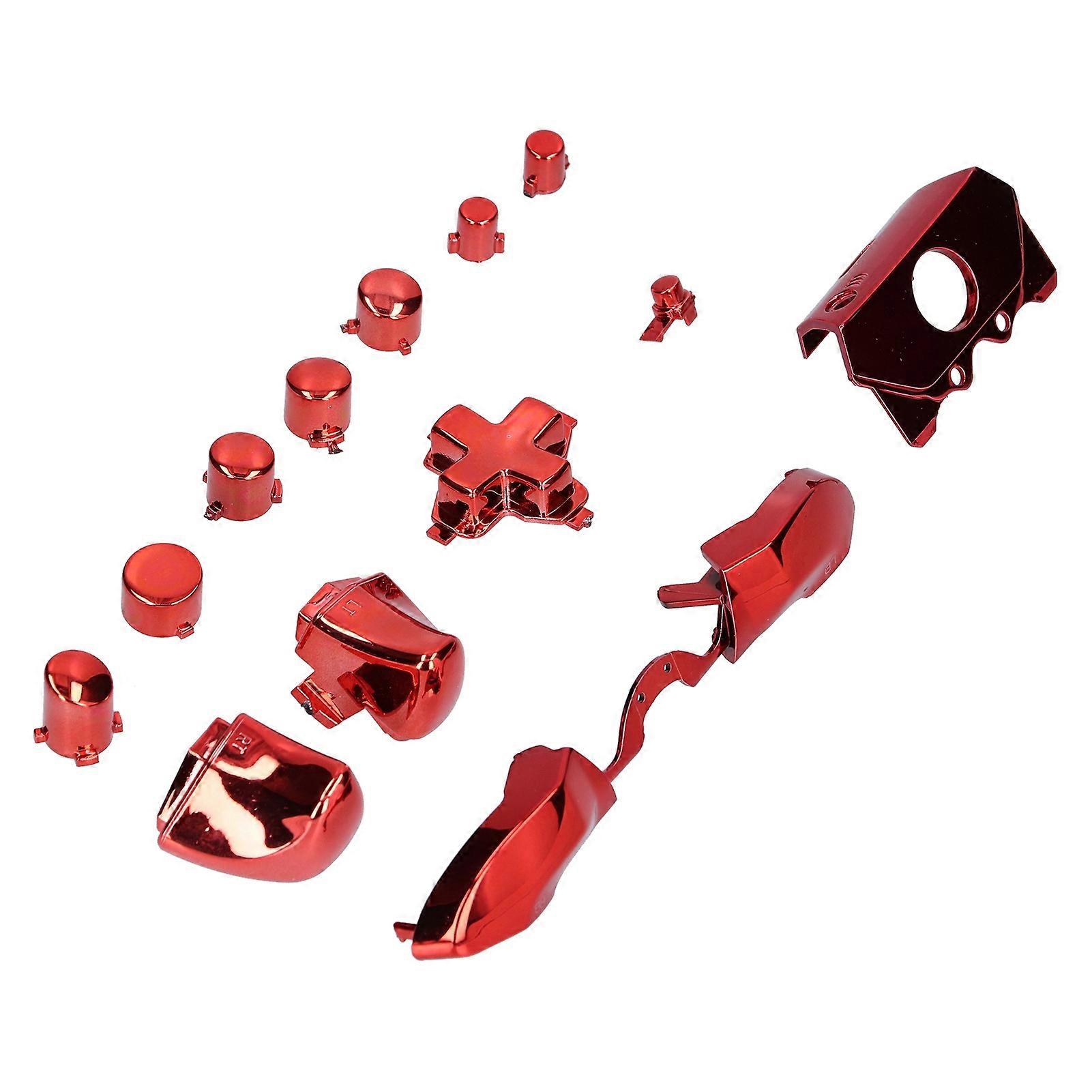 QM21071001 Game Controller Button Set Electroplating Red with Screwdrivers