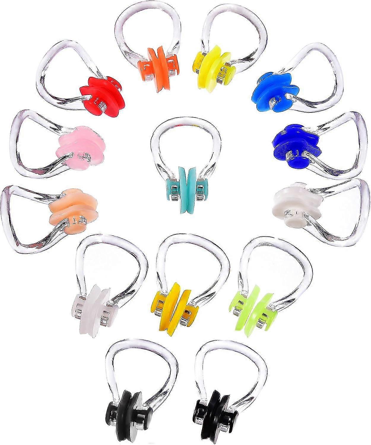 New ModelsLINJOU 14 Pieces Nose Clip Swimming Nose Plug Swim Nose Protector for Swimming (14 Colors)