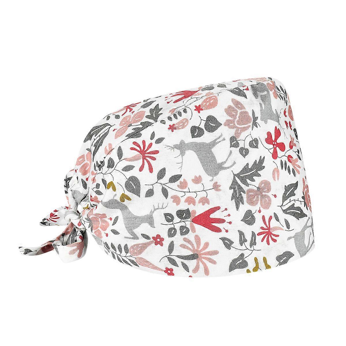 Fenical Adjustable  Cap Cotton Printed   Cap Sweat Absorbing  Working Cap  Hat