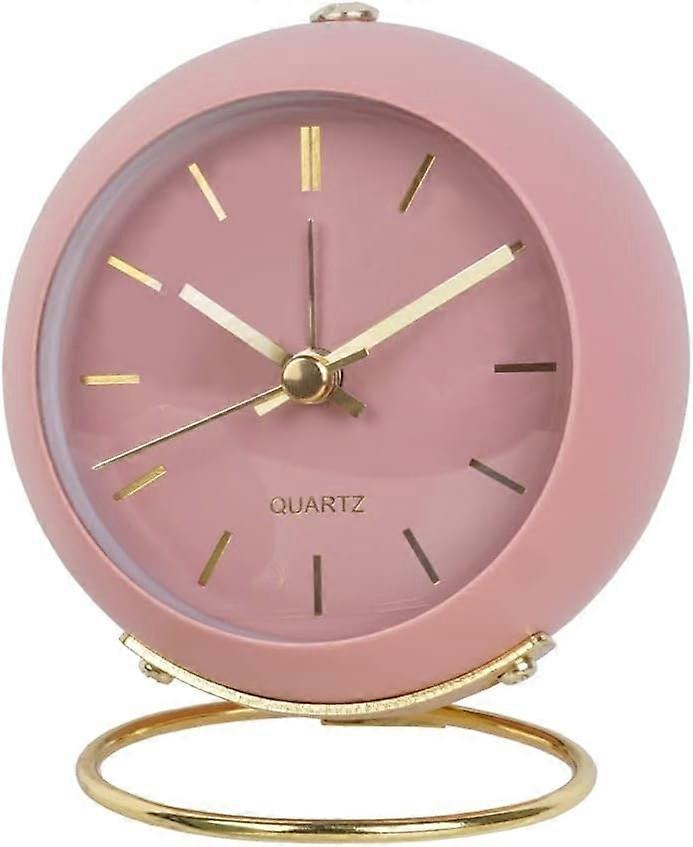 Analog Alarm Clock with Lights, Small Retro Silent Alarm Clock Student Bedside Alarm Clock Luminous