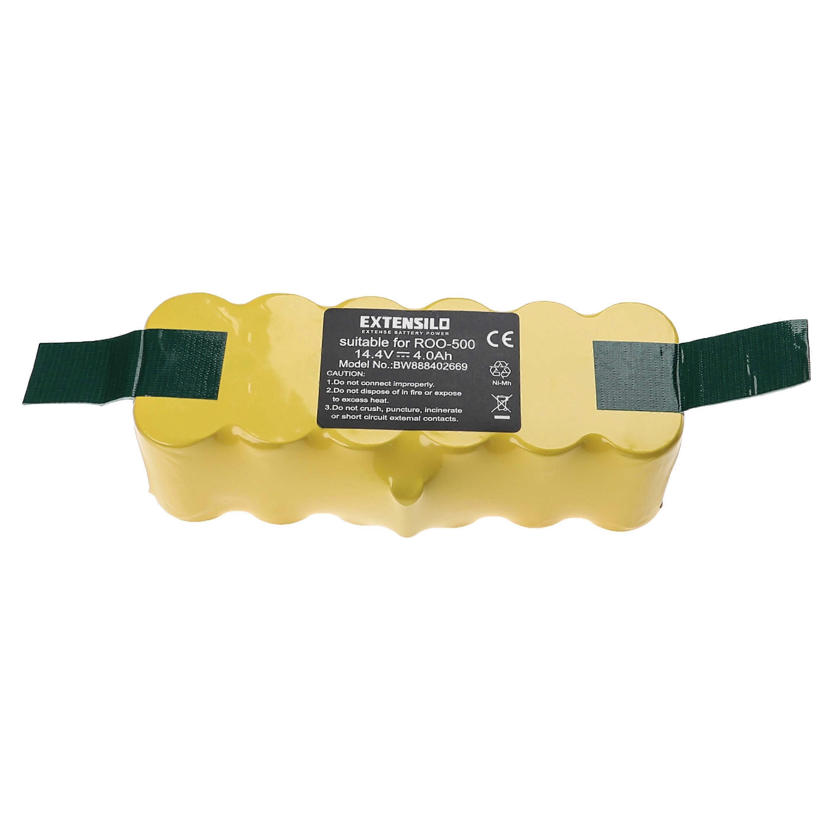 EXTENSILO Accu compatibel met Klarstein Cleanfriend Veluce R290 robotstofzuiger (4000 mAh, 14,4 V, NiMH)