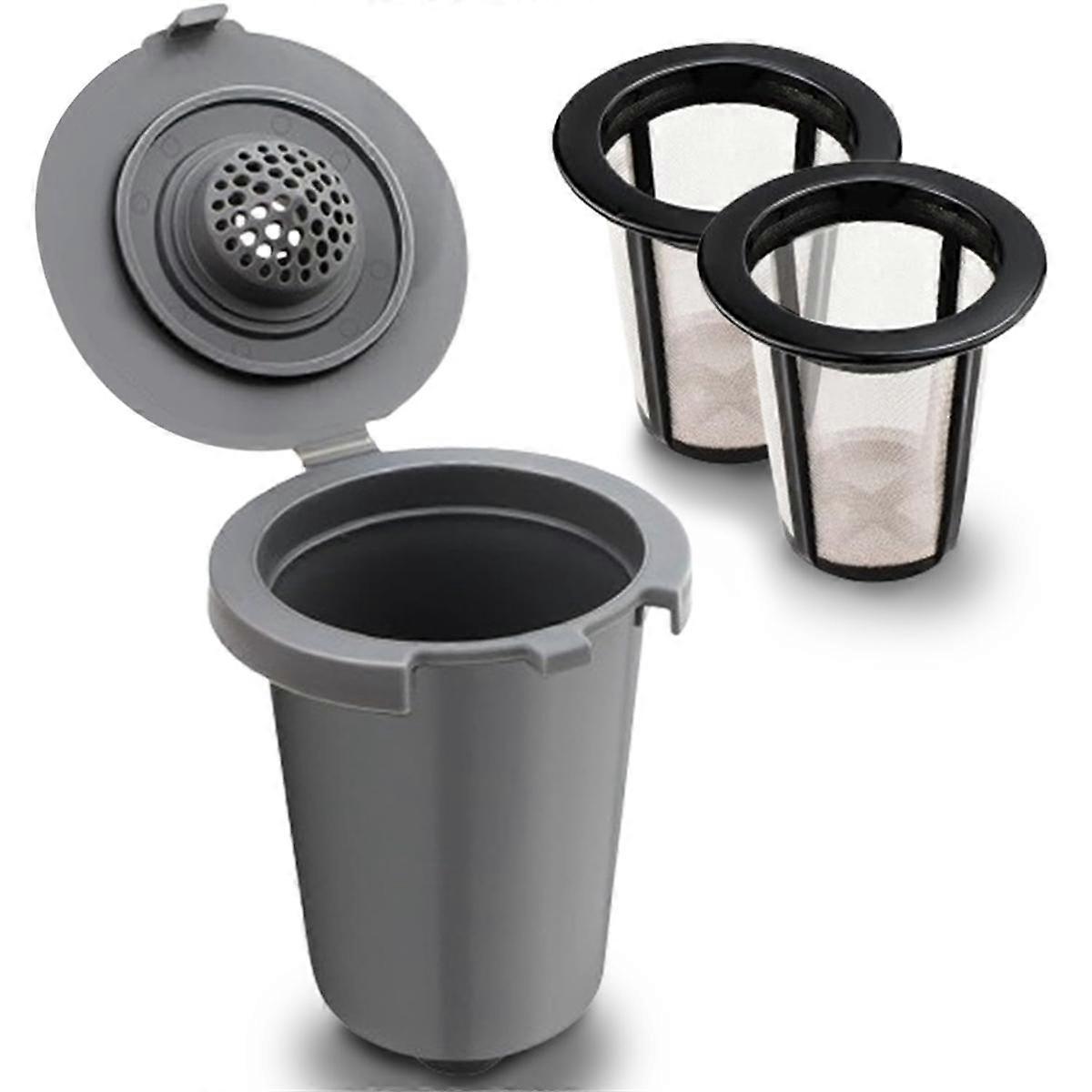 Replacement Parts Grey Reusable Filter Cup, Compatible for Single Coffee Makers