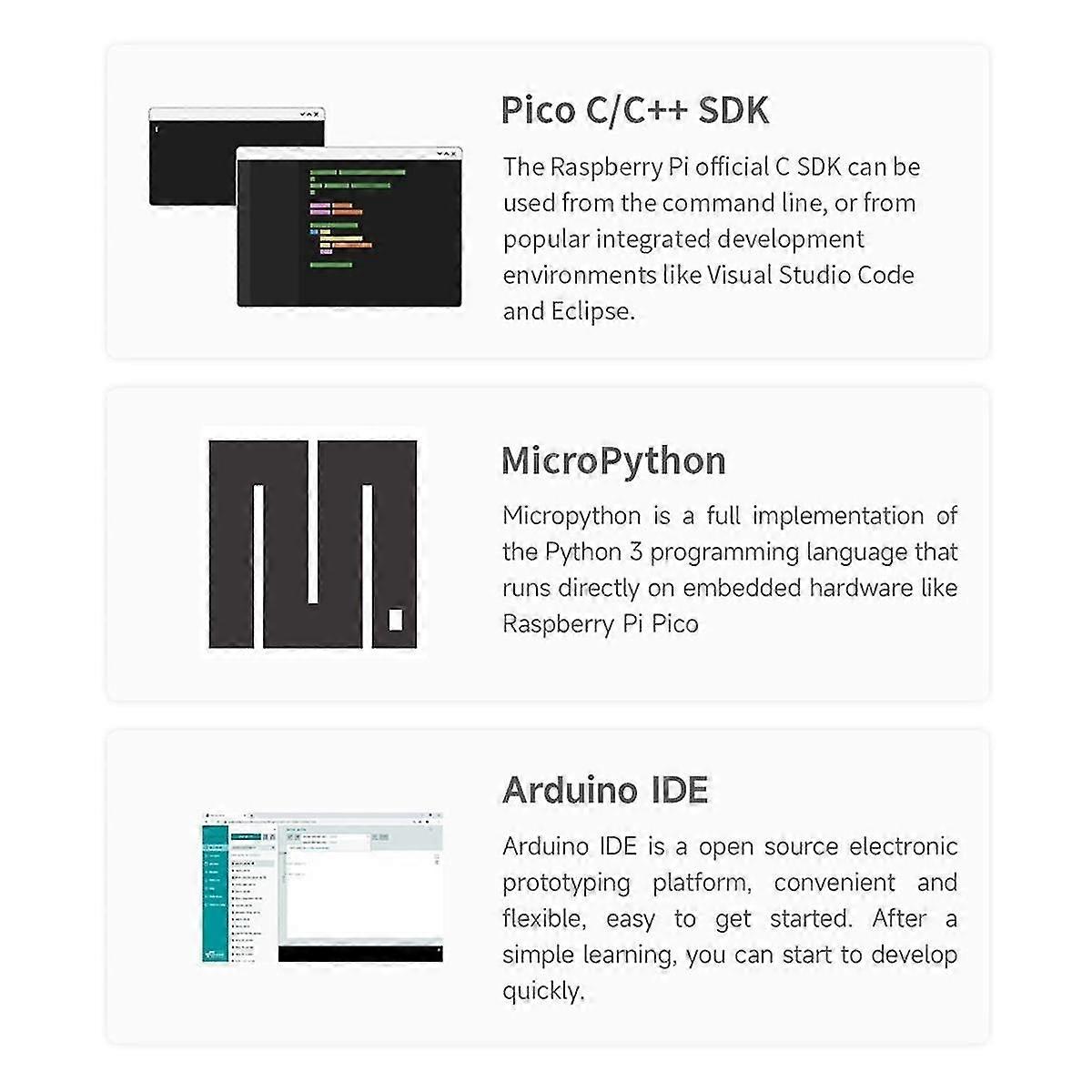 RP2040 MCU Board with 1.28 Inch Round Touch LCD 65K RGB Base on RP2040 USB C Port Accelerometer Gy