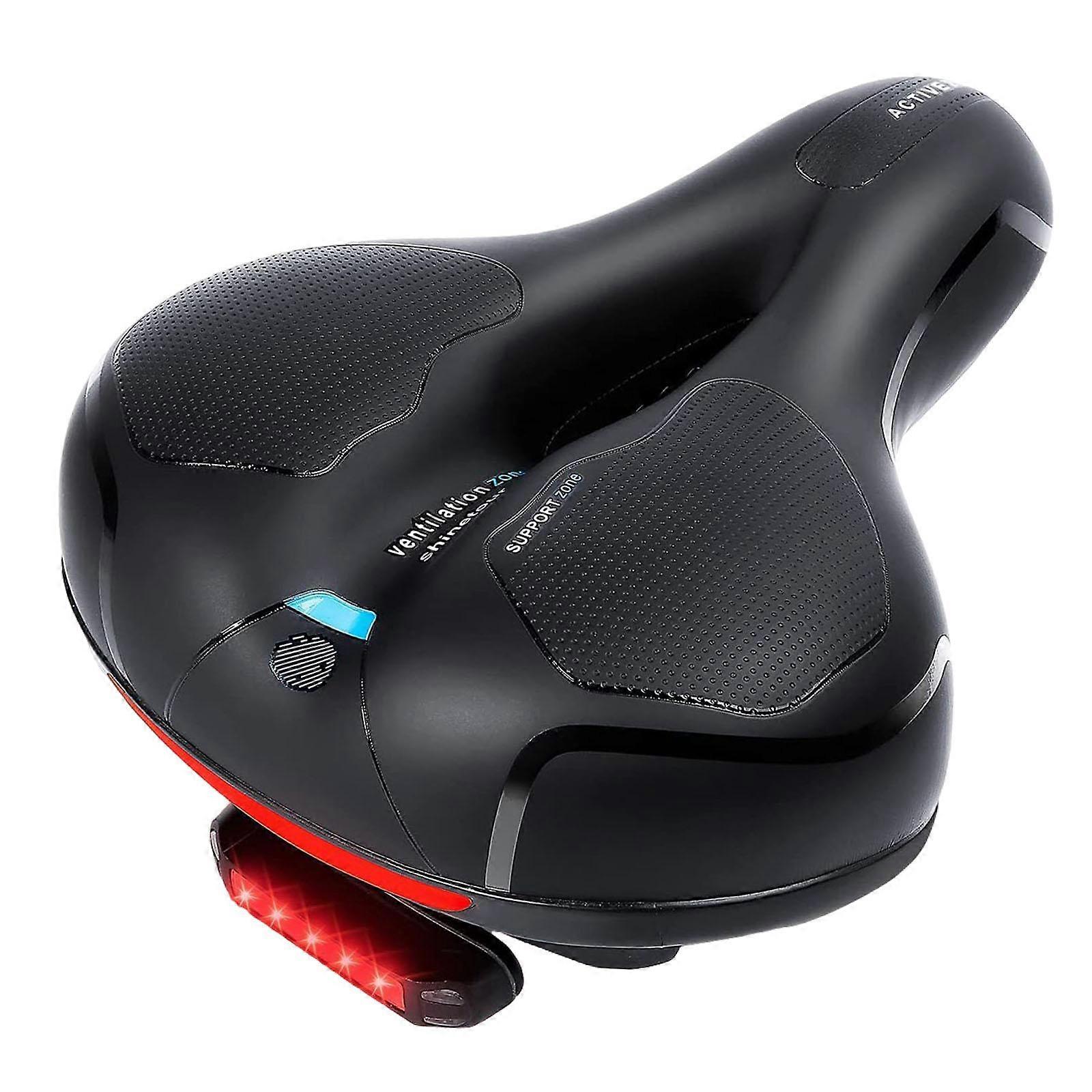 Pyörän istuin Pyörän lisävarusteet takavaloilla Memory Foam pehmustettu polkupyörän satula