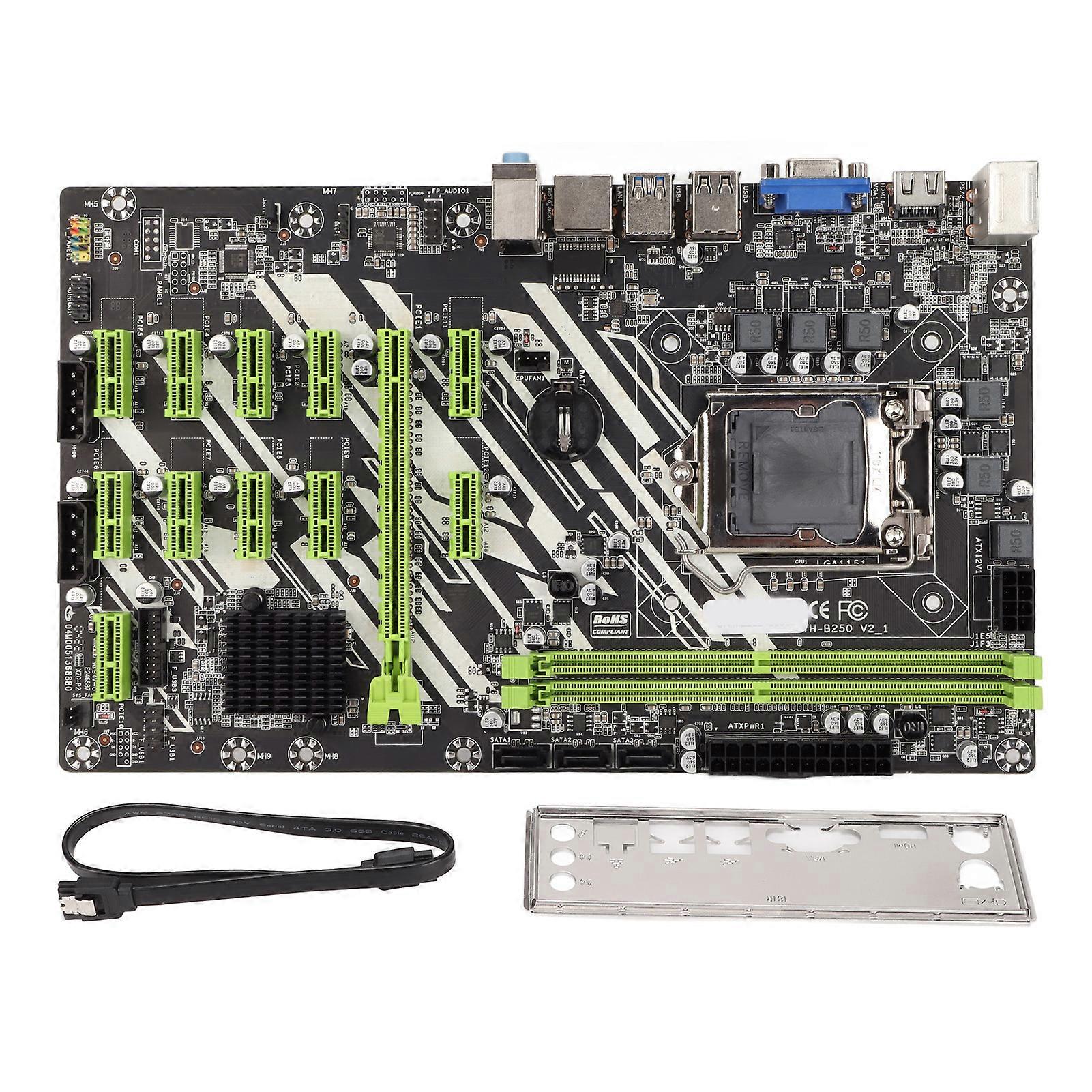 Mining Mainboard Gigabit LAN 2 Channel DDR4 3 SATA3.0 VGA Interface PCIE16X 11 PCIE1X Desktop Computer Mainboard for Office