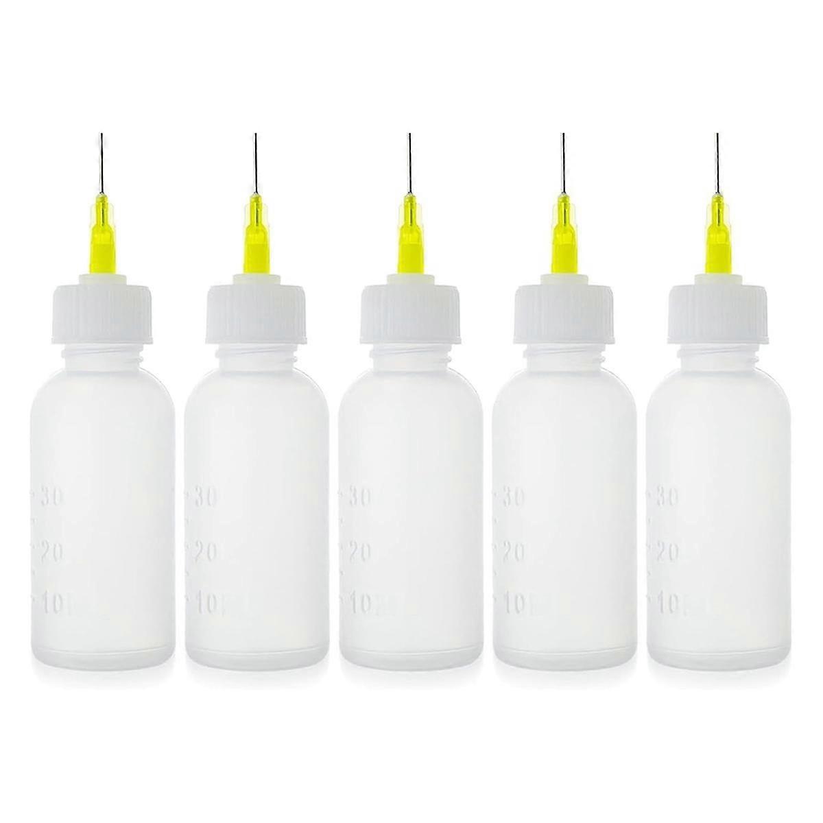 5 Pack 30cc Needle Glue Squeeze Bottle, Precision Tip Applicator,Easy to Use