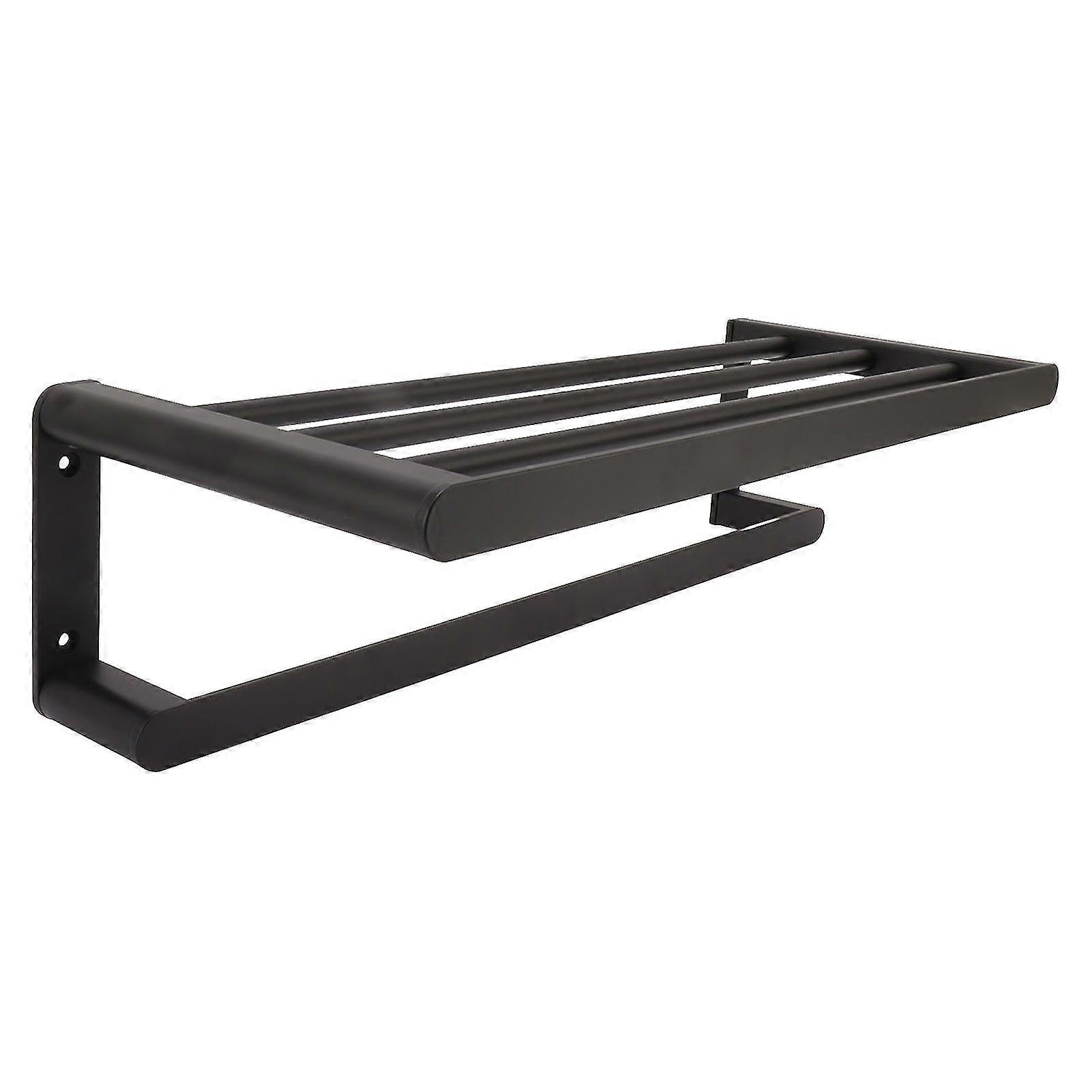 الحمام جدار جبل الألومنيوم حمام رفوف الفضاء التوفير أسود