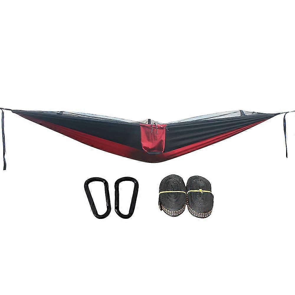 Camping Hammock Portable Hammocks Folding Hammock Black+red