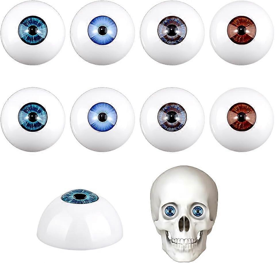 8Pcs Half Round Eyeballs 4 Colors Acrylic Craft Eye for DIY Plush Puppet Plush Animal Making Realistic Eyes Big Eyeballs for Halloween Party Cosplay 3