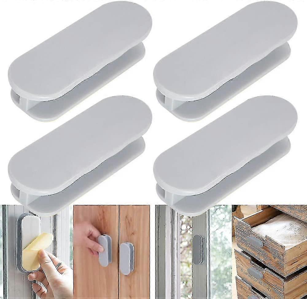 4 pieces self adhesive sticky cabinet drawer pulls - self adhesive push pull helper