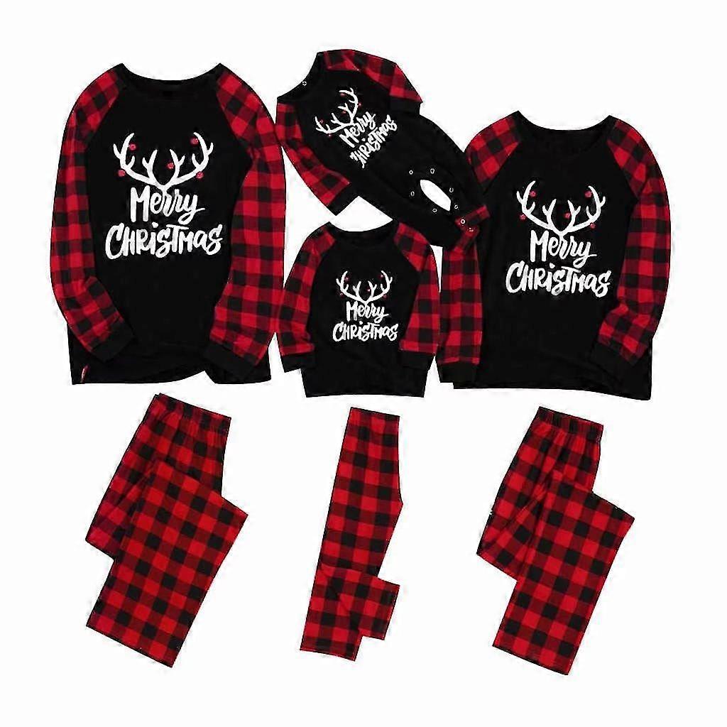 Noel Pjs Yetişkin Çocuklar Bebek Noel Geceliği Aile Eşleştirme Pijama Seti Hediye