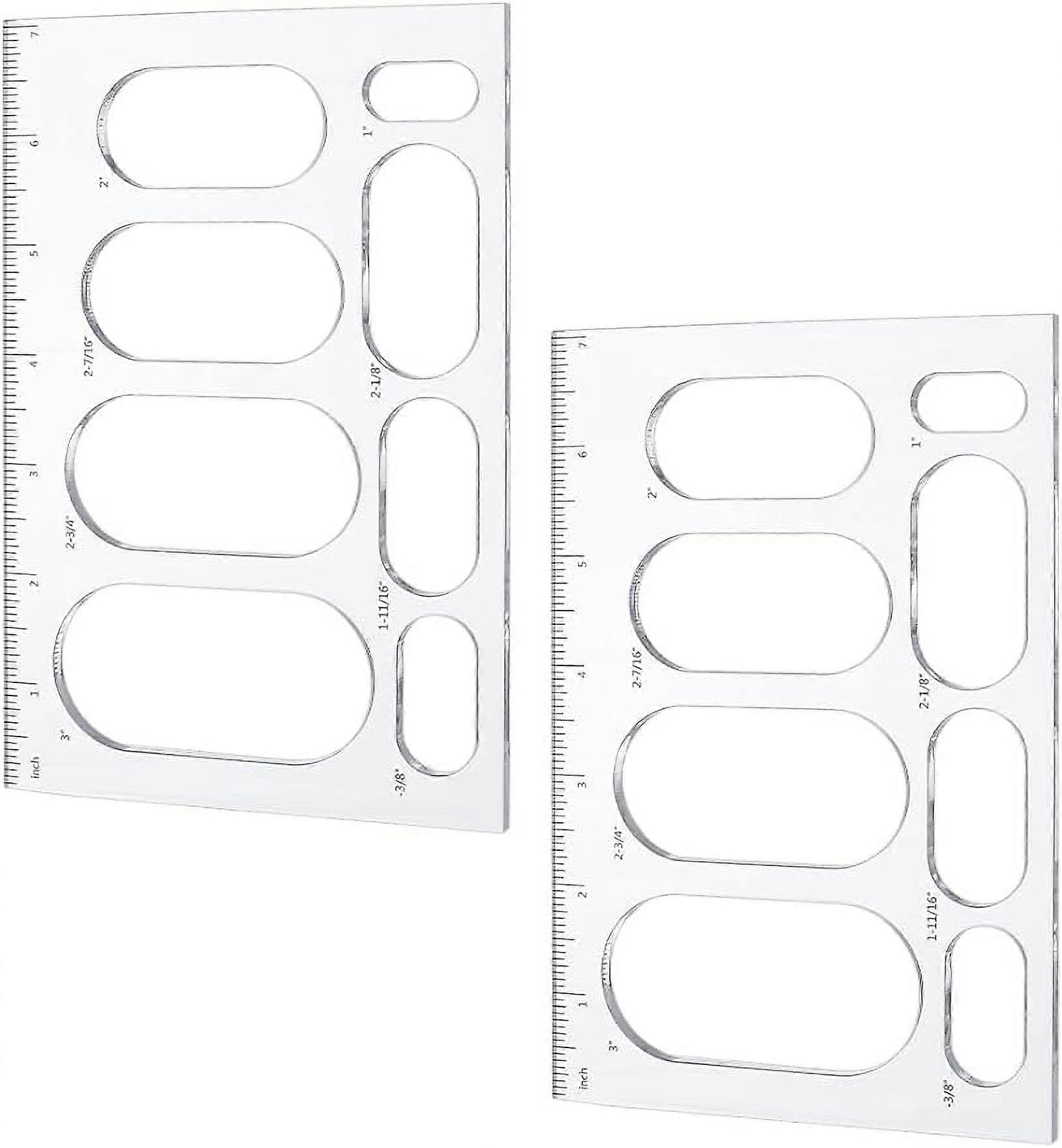2pcs Router Jig Template Router Stencils Acrylic Templates Drawing Scale Ruler Oval Geometry Drawing Tool Measuring Tool for School Office Home Suppli