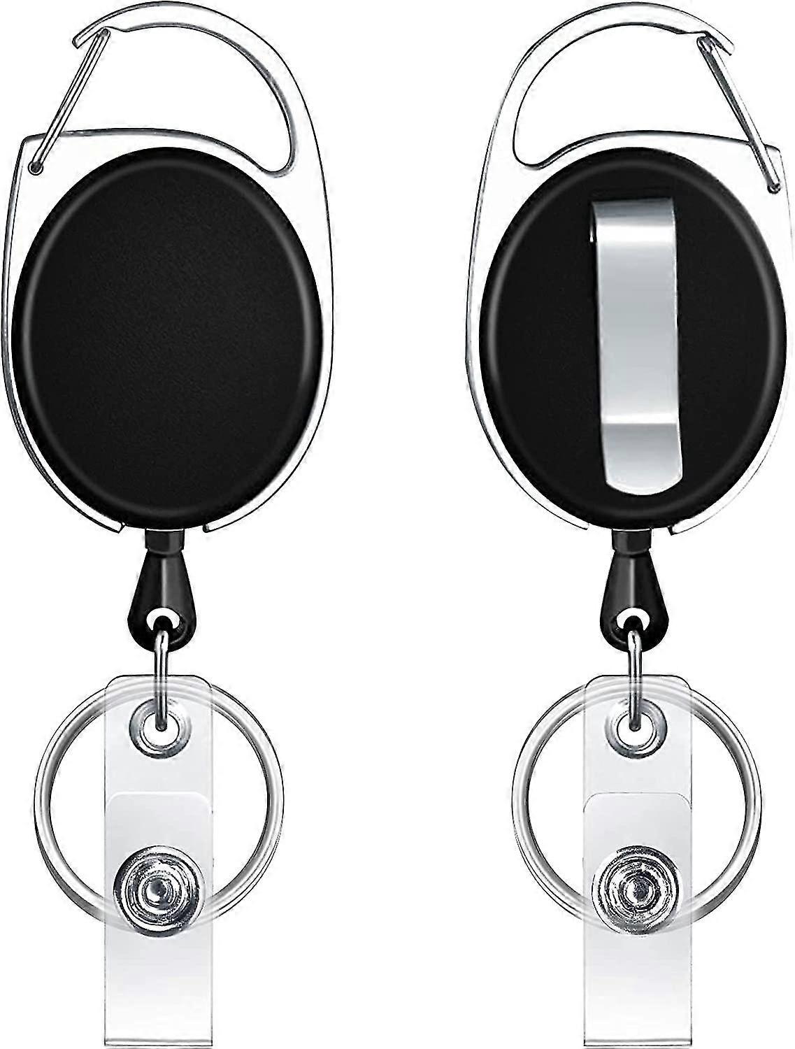 Retractable Keychain, 2 Pcs Keyring Retractable Badge Reel, Retractable Lanyard