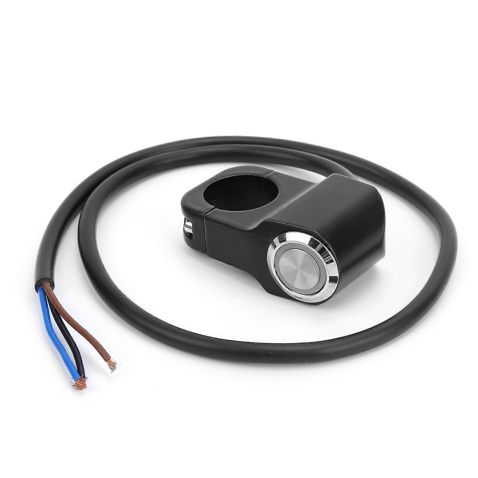 Handlebar Switch Push Button W/Light Reset Lock Universal for Motorcycle with 22mm HandlebarRed Light