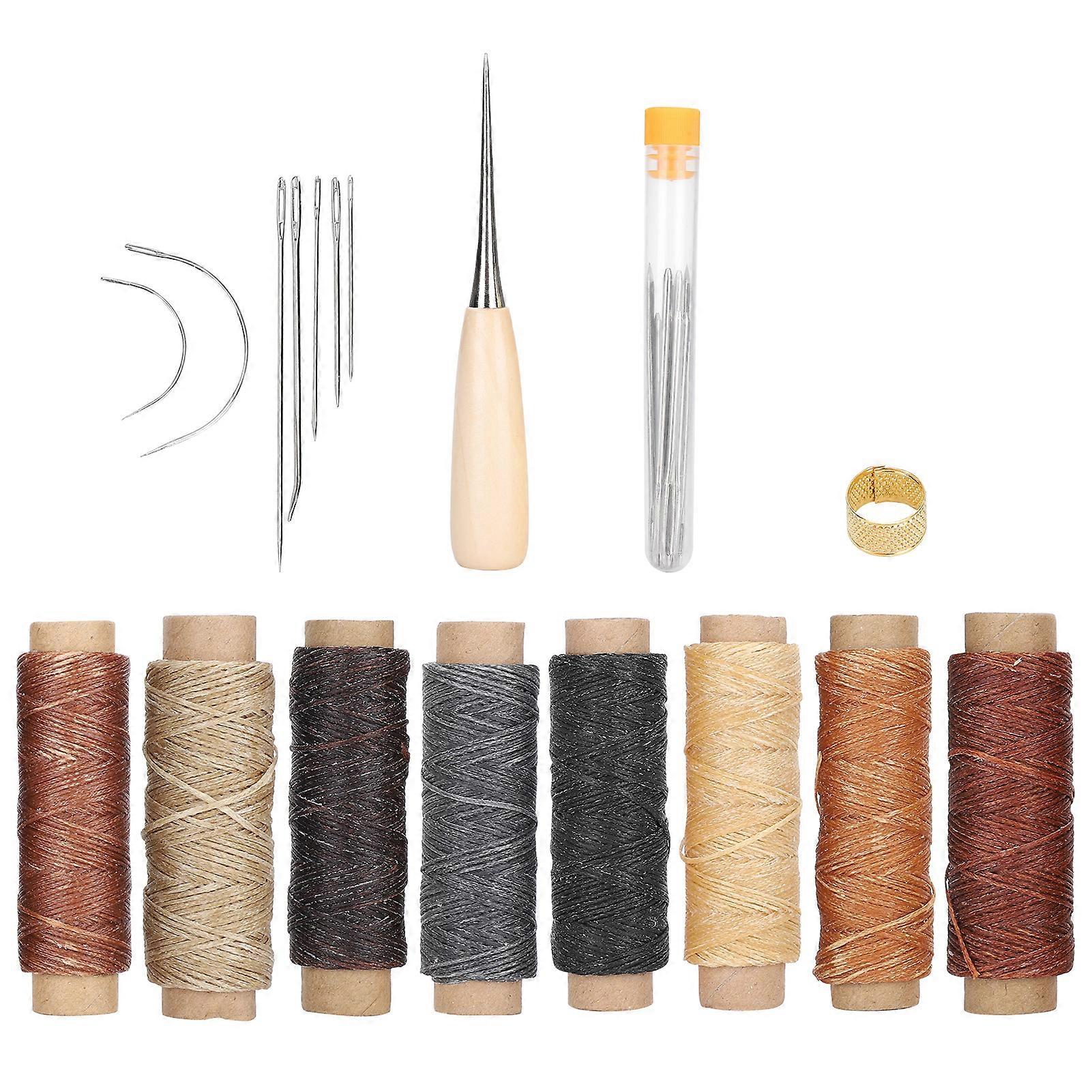 37Pcs Leather Sewing Kit Needles Thread Hand Repair Tools DIY HandMade Craft Set