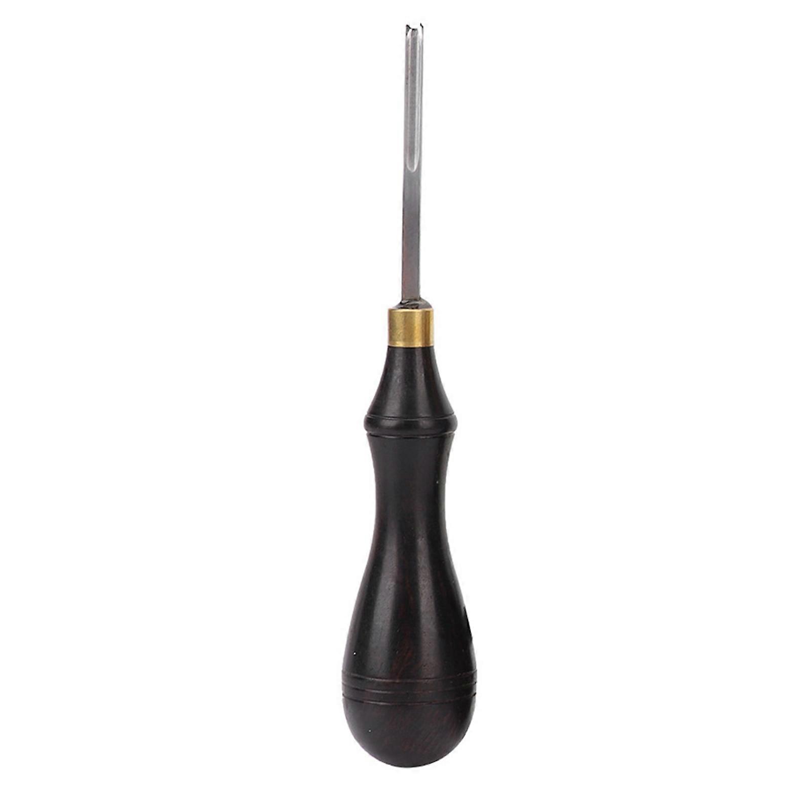 가죽 가장자리 주름 스틸 블레이드 흑단 블랙 우드 핸들 DIY 가죽 공예 마킹 도구 (2.25mm)