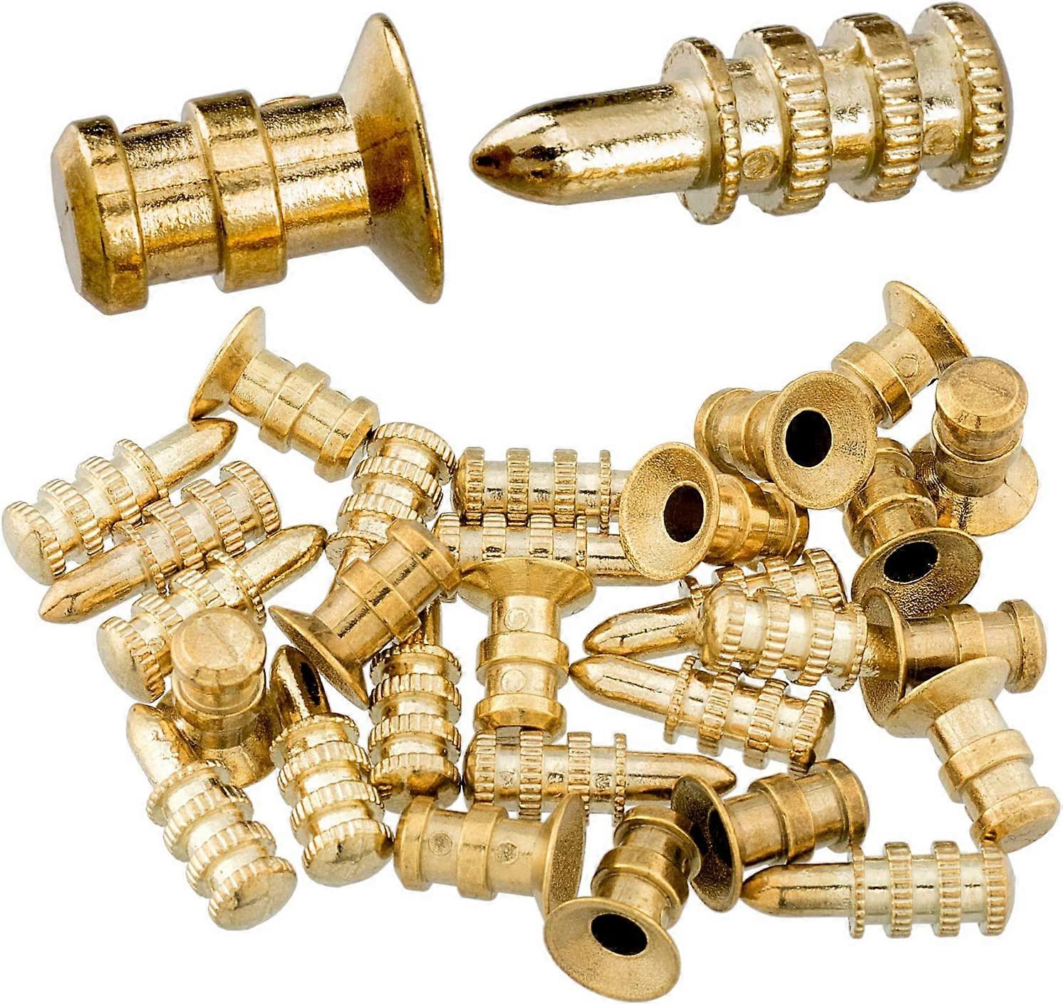 15 Packs Table Bolt Sleeve Connectors, Zinc Alloy Table Leaf Dowel Pins Sets with Sockets Table Top Leaf Alignment Pins (0.3" X 1.1")