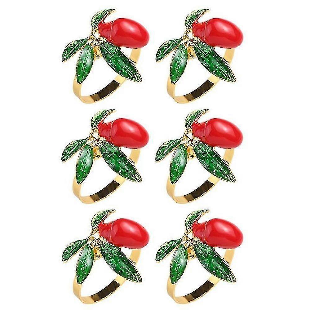 Lemon Napkin Ring Set Of 6,gold Napkin Ring Holder Red