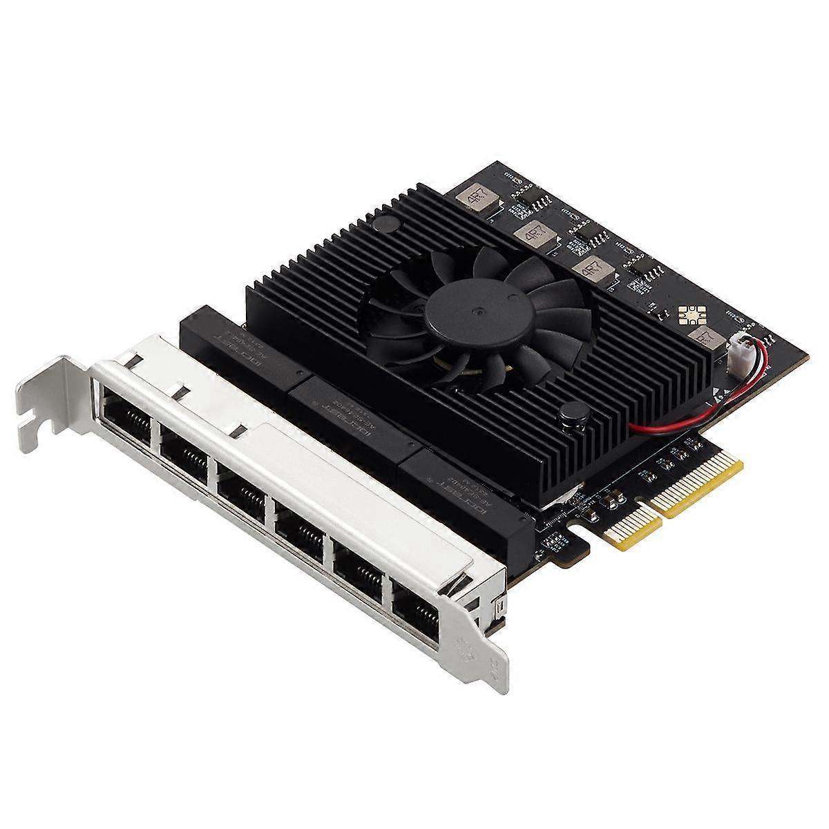 6 θύρες PCIe 2.5 Gigabit κάρτα δικτύου RJ45 2500Mbps τσιπ NIC Realtek 8125B για 2.5G όραμα Industri