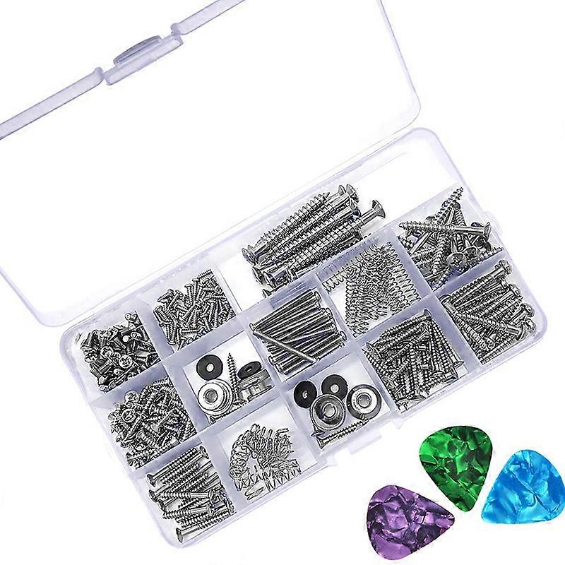 1 Set Electric Guitar Screw Kit Sorting Box for Electric Guitar Bridges Pickups Tuners Switches Nec