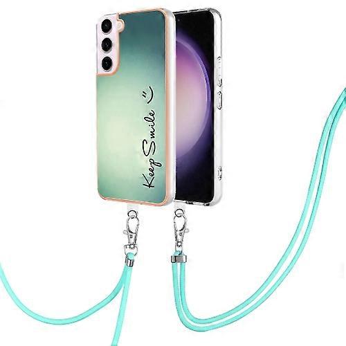 For Samsung Galaxy S23 5G Electroplating Dual-side IMD Phone Case with Lanyard
