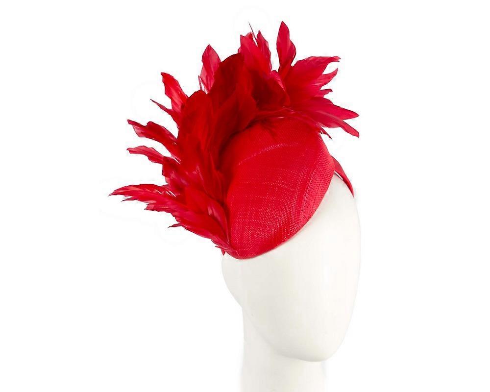 Red feather spring facing fascinator S283R