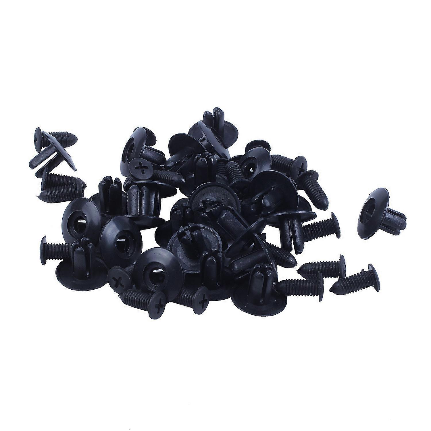25 Pcs Plastic Push in Bumper Door Rivets Clip 8mm Hole Black