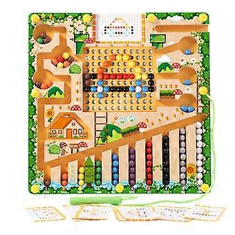 Magnetic Maze 4 in 1 - Montessori Magnetic Board with Magnetic Color and Number Maze, Educational Toy for Fine Motor Skills, Counting & Matching, Magn