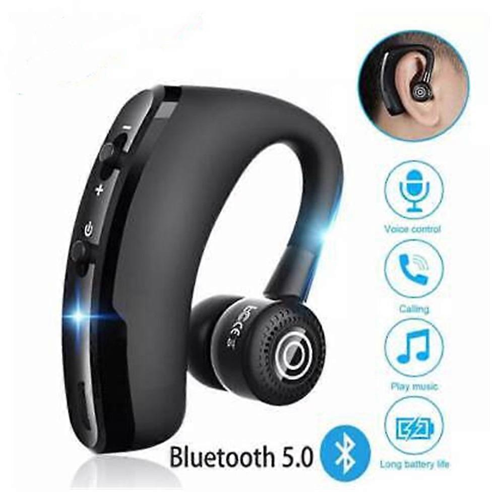 Bluetooth 5.0 Earpiece Wireless Headset Noise Cancelling Earbuds Driving Trucker