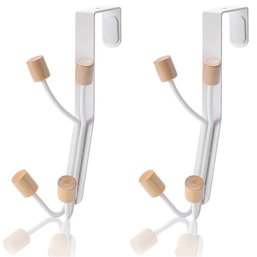 2Pcs over the Door Hooks, Towel Rack Hooks for Hanging Coats Hats Towels Bathrooms Living Room with