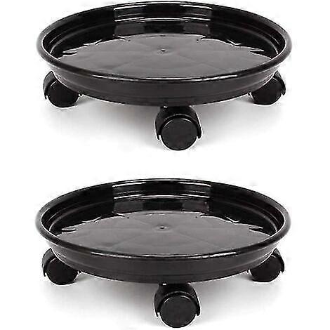 2 Pieces Of Plant Holder Trolley With 4 Universal Wheels For Easy Transport And Movement Of Heavy Flower Pots Or As A Plant Holder Tray