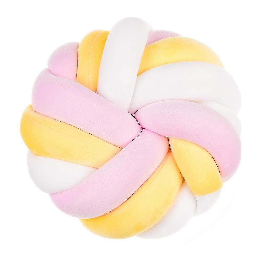 Pxcl Soft Knot Ball Pillows,tricolorround Throw Pillow Cushion Home Decoration Plush Pillow,throw Knotted Pillow Handmade Round Plush Pillow
