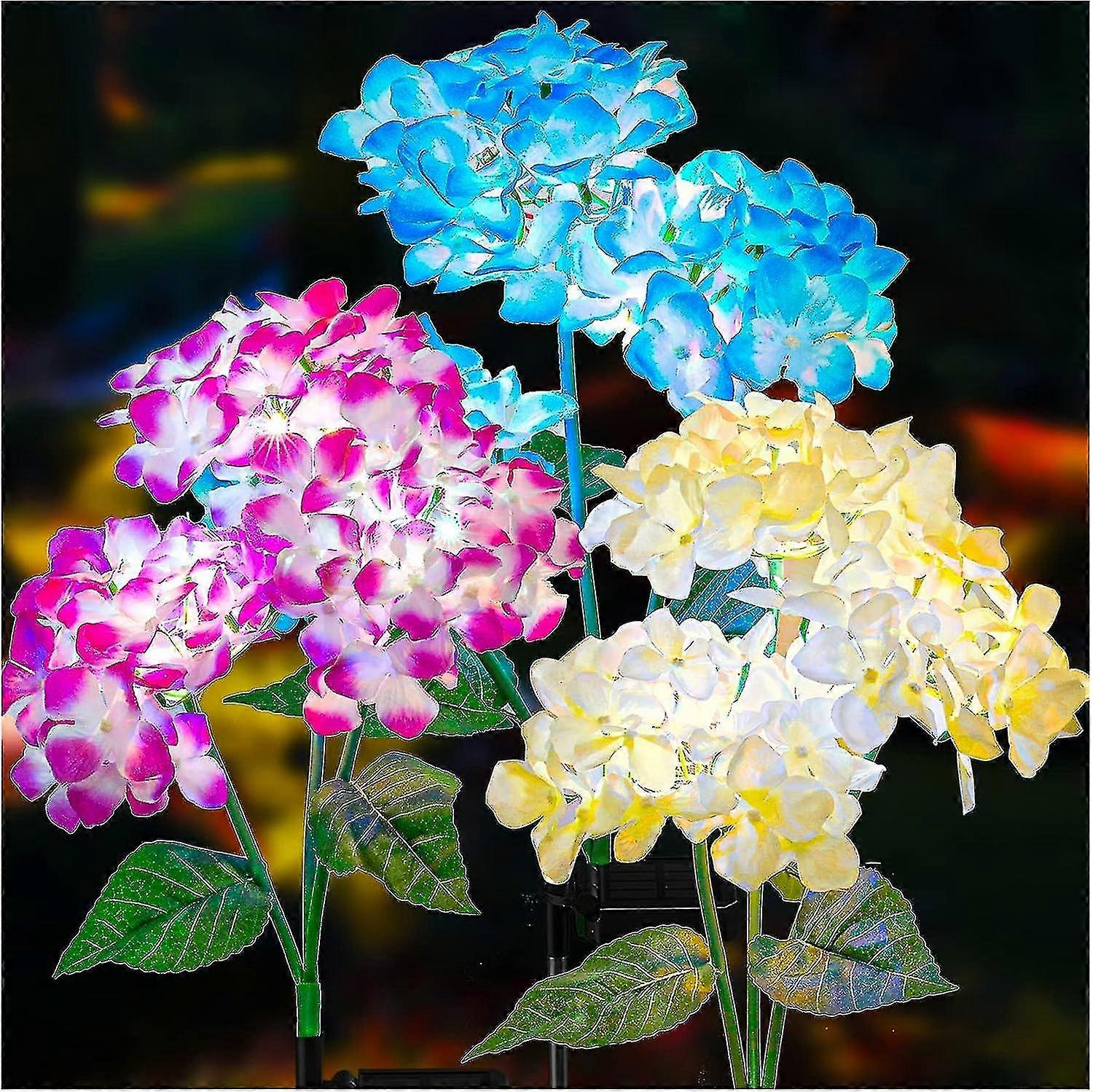 Solar Garden Lights - 3 Pack Lanterns, Hydrangea Lights Y