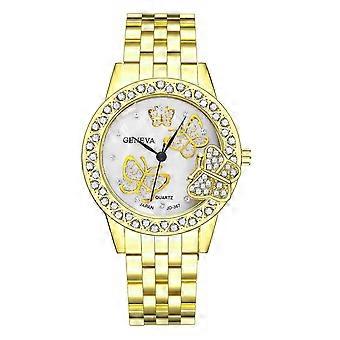 Luksusowy diamond stalowy pasek Ms Kwarcowy zegarek analogowy 3d Butterfly Diamond Zegarek