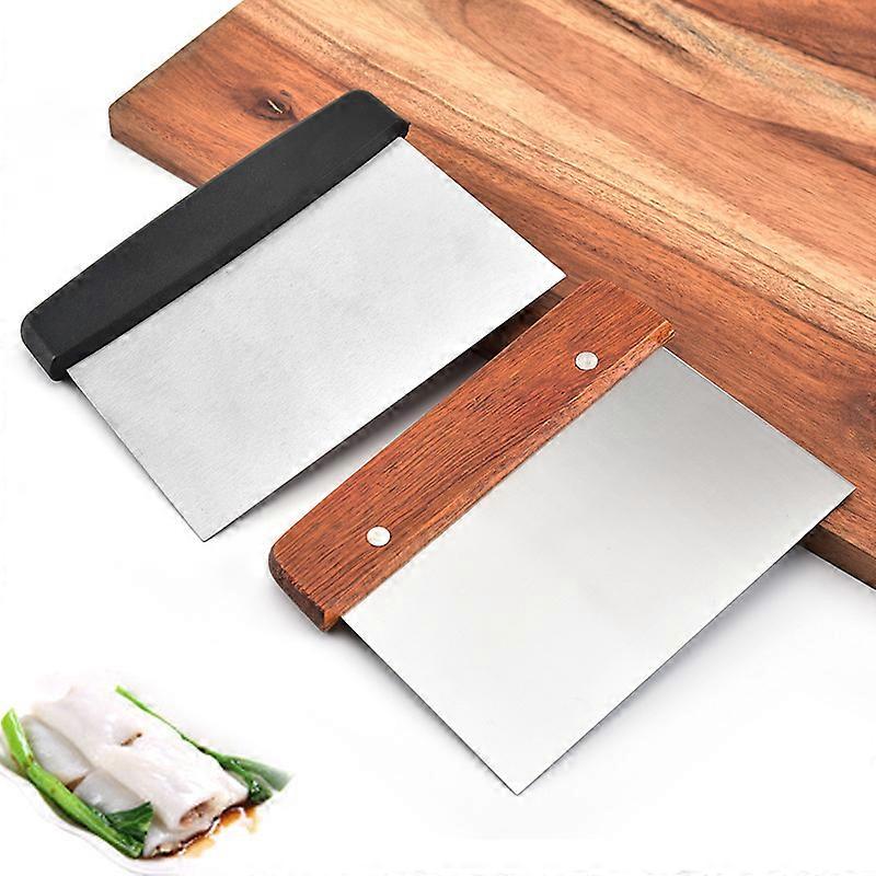 Beech Flour Cutting Cake Decorating Comb Dough Scraper Bowl Baking Bench Scraper Wooden Handle Dough Scraper Butter Spatula 2pcs