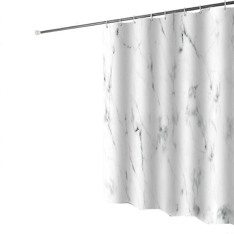 Marble Bathroom Shower Curtain,Grey and White