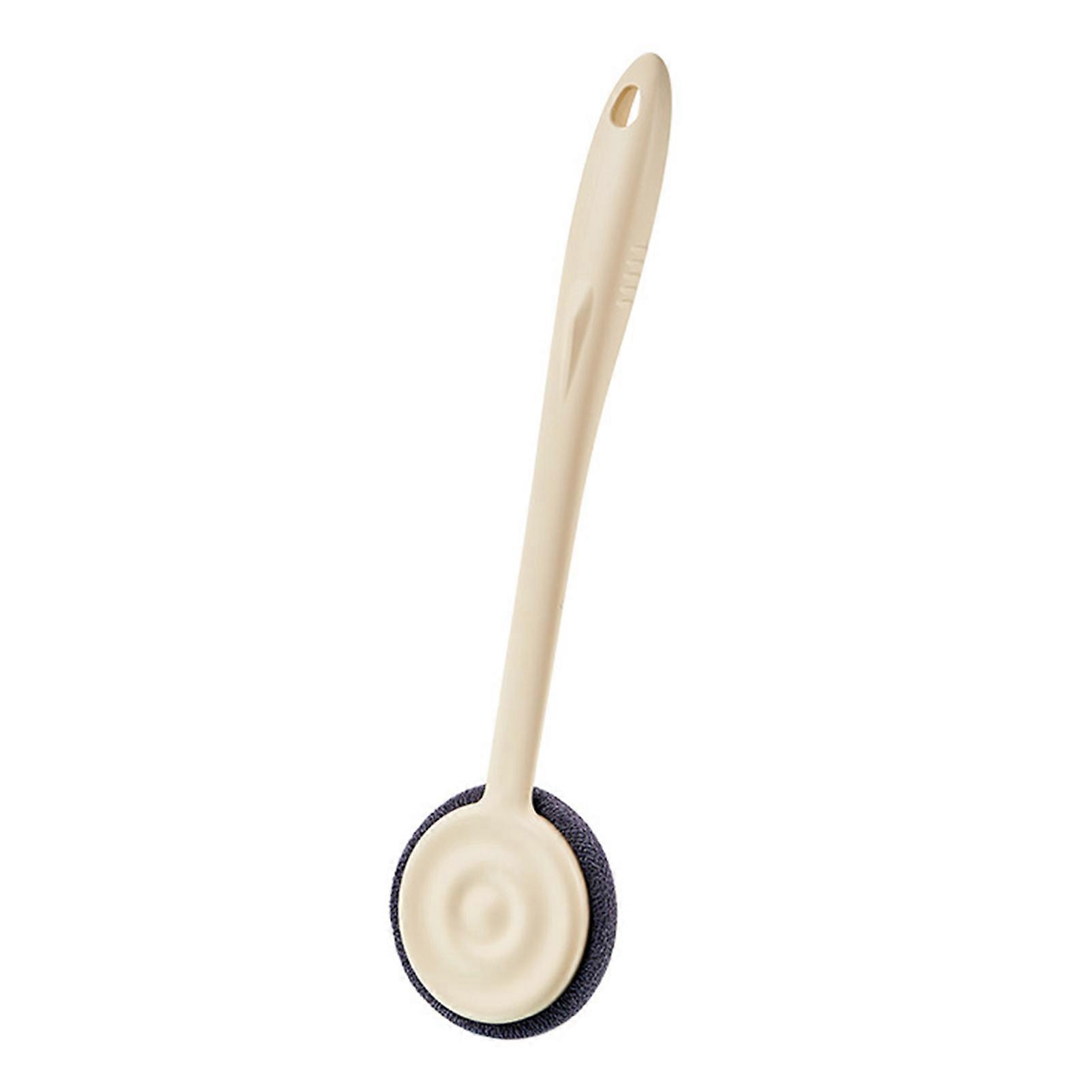 Long Handle Shower Brush Soft Stiff Bristles Body Exfoliator with Hanging Hole Removable Head Back Scrubber for Home Bathroom Travel Use