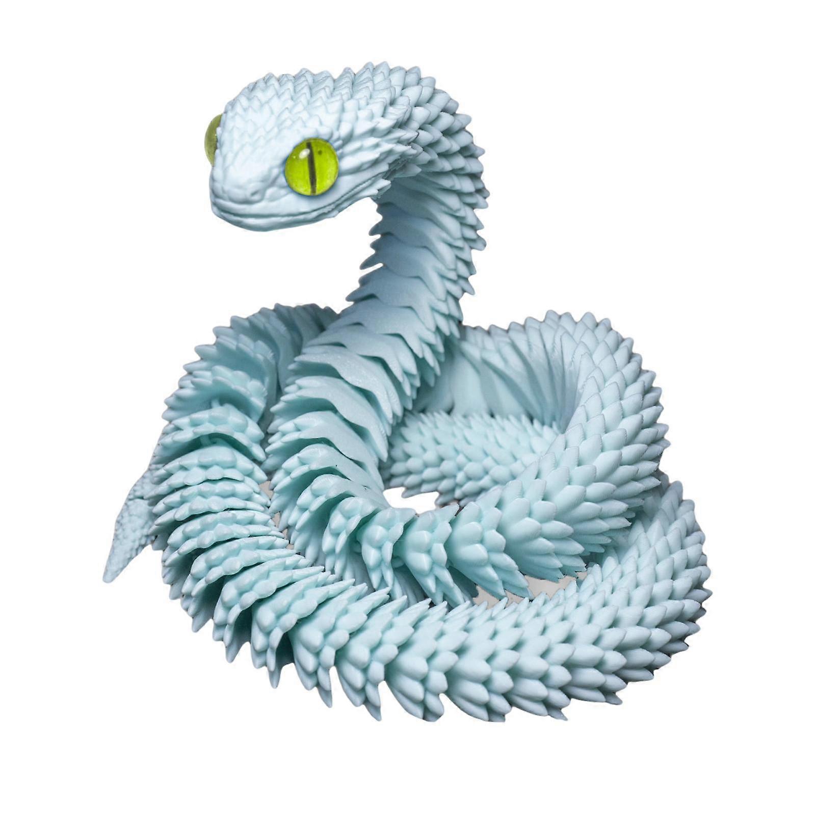 3D Printed Luminous Snake Figurine Movable Joints Snake Figure Articulated Animal Model Toy Home Office Bookshelf Desktop Decoration Ornament