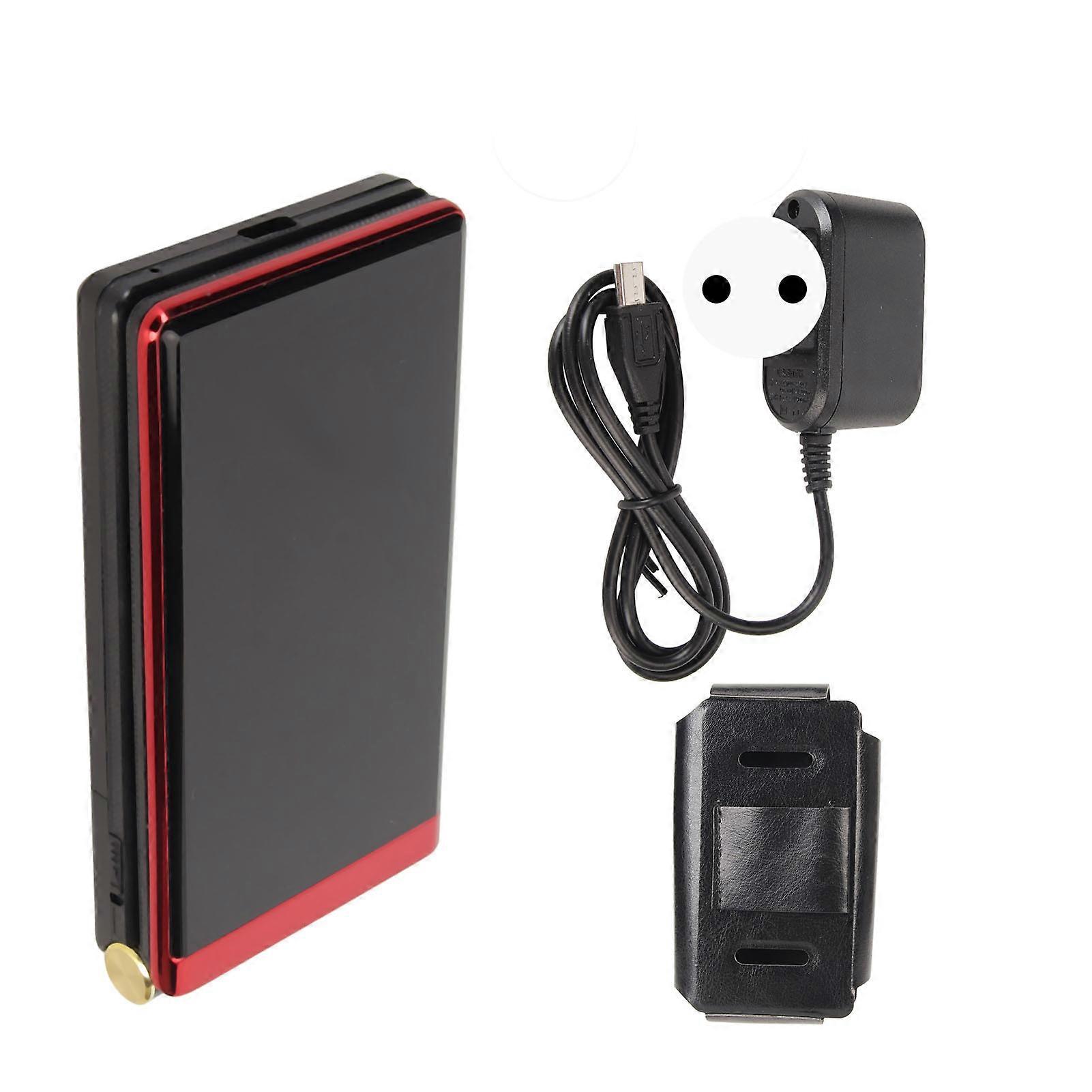 Flip Phone Unlocked for Seniors 2G GSM Phone with Backlight Large Buttons High Volume Dual Screen Dual SIM Card 5900mAh 100?240V Red EU Plug
