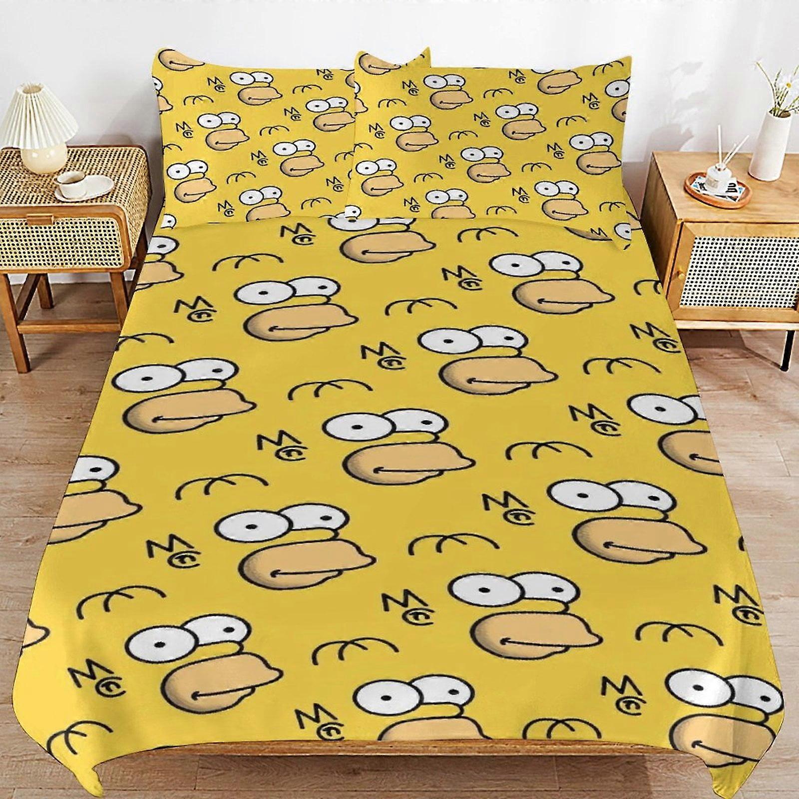 Bedding set MV281 The Simpsons Bed Duvet Cover Microfiber Bedding Sets 3D Printed Lightweight 3 Piece Comforter Sets, Brings you warmth YF281