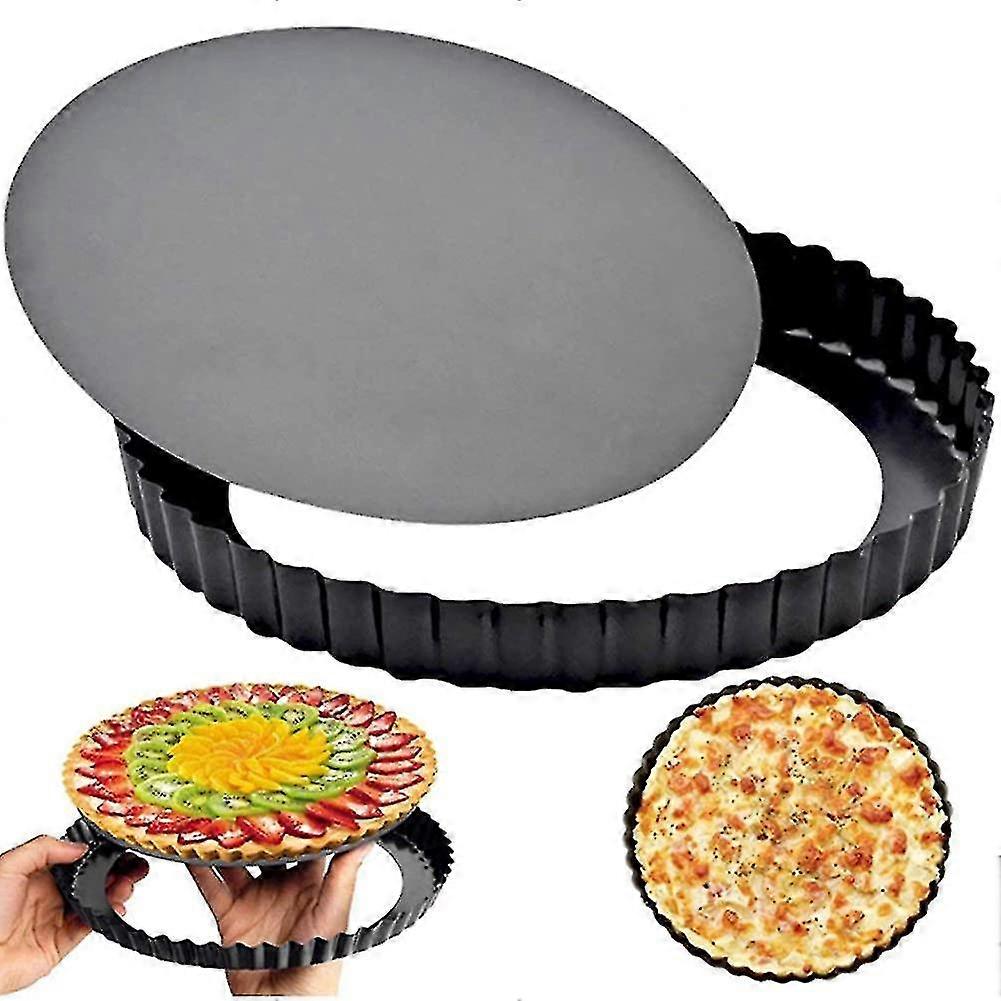 Quiche Pan With Removable Bottom, Non-stick, Fluted Sides, Mini Egg Tart Molds