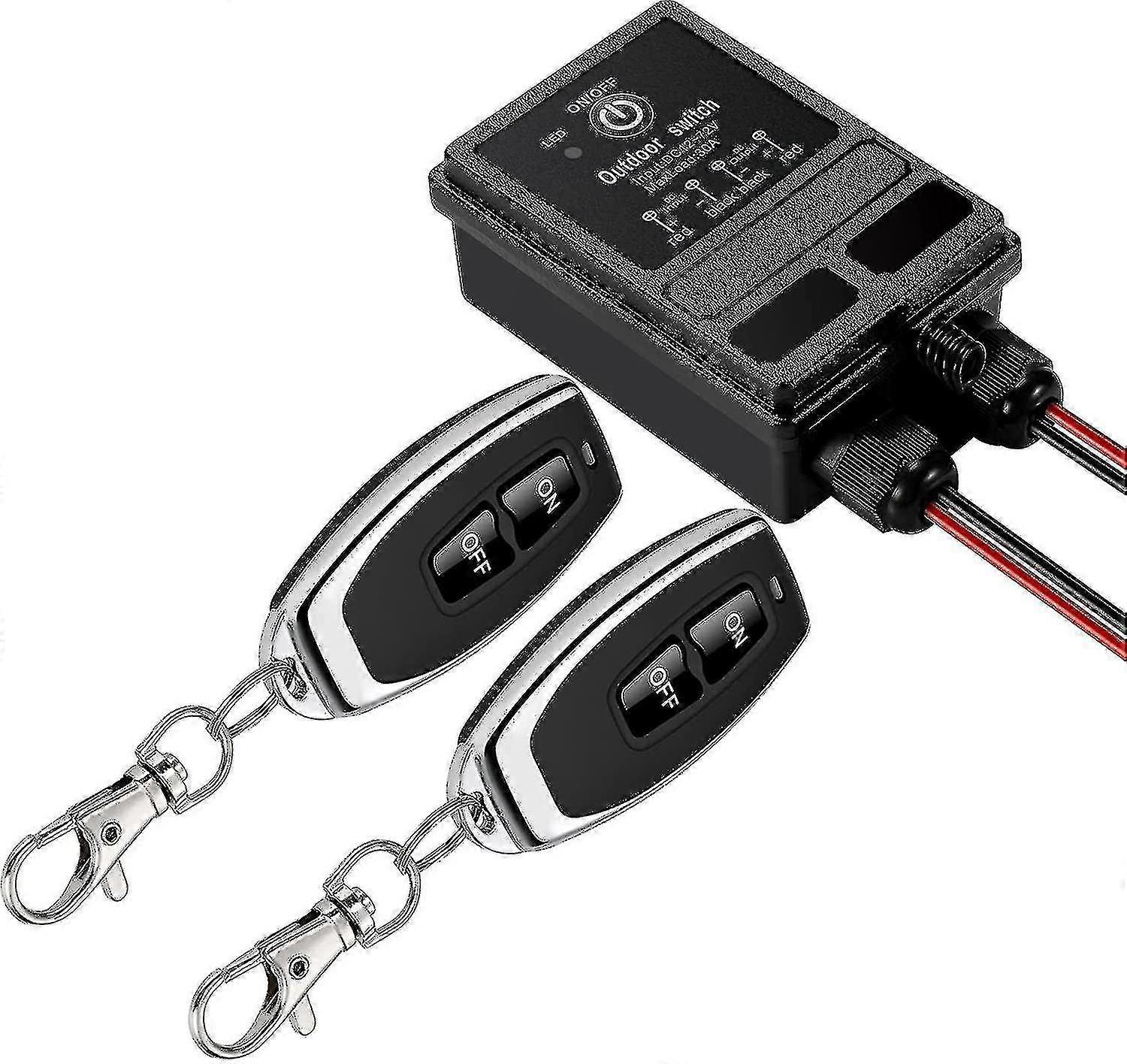 Wireless Remote Switch, Rf Dc 12v/24v/48v/72v Remote Switch, 40a Relay, 328ft Long Harness.