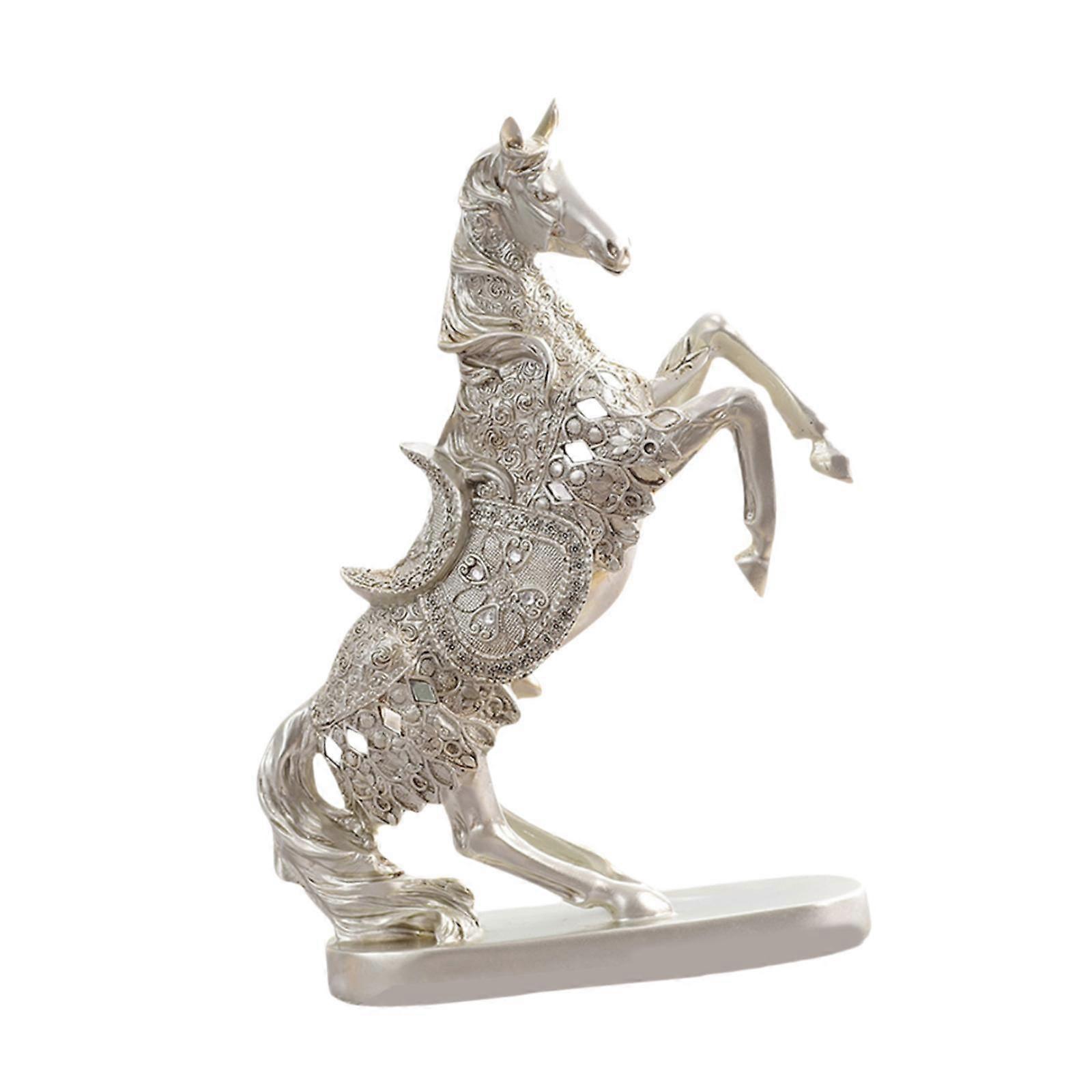 Horse Statue Collection Lifelike Horse Figurine for Study Room Desktop Decor Style A
