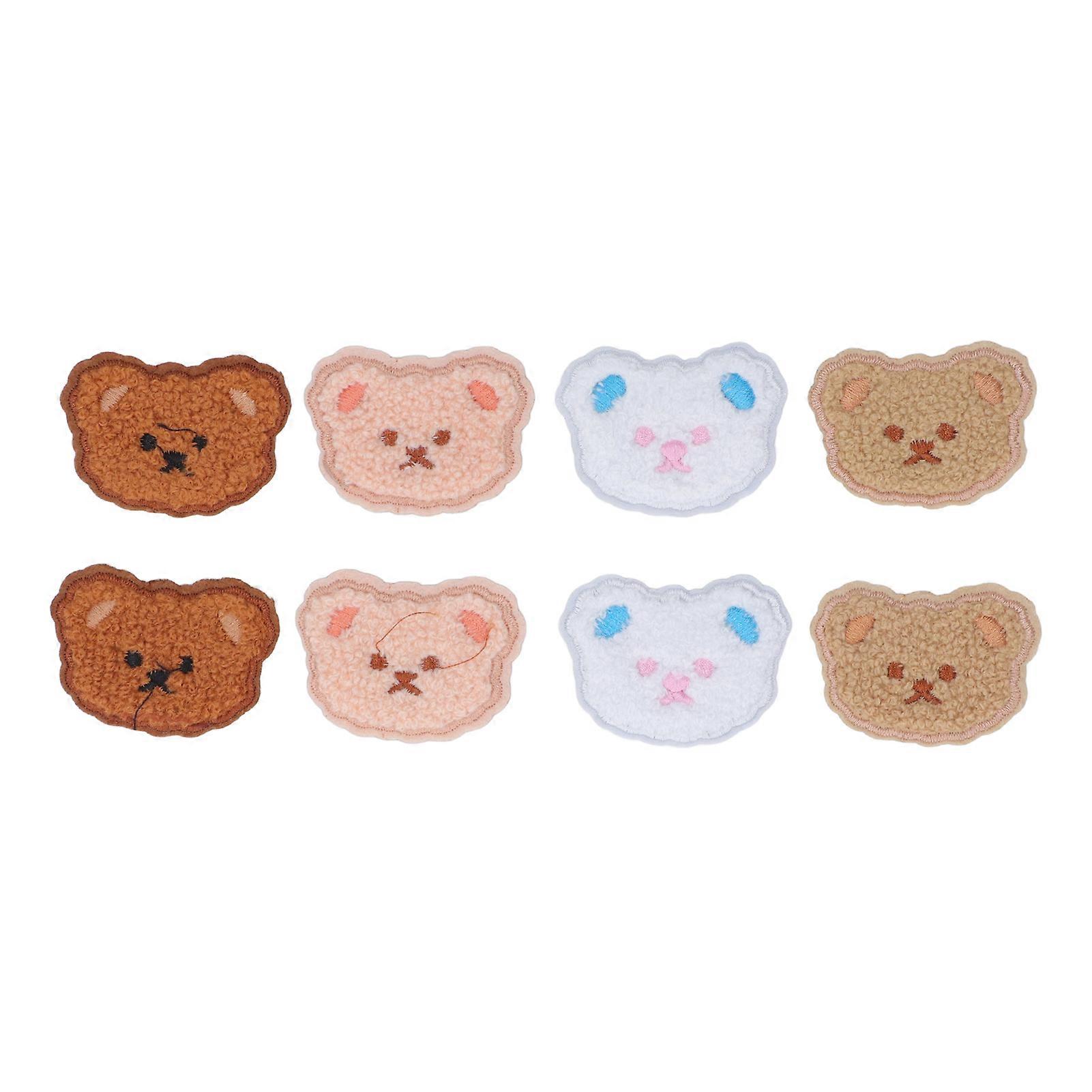 8pcs Bear Patch Cute Bear Pattern Easy Iron Cartoon Patches DIY Craft Bear Iron On Patches for Dress Package