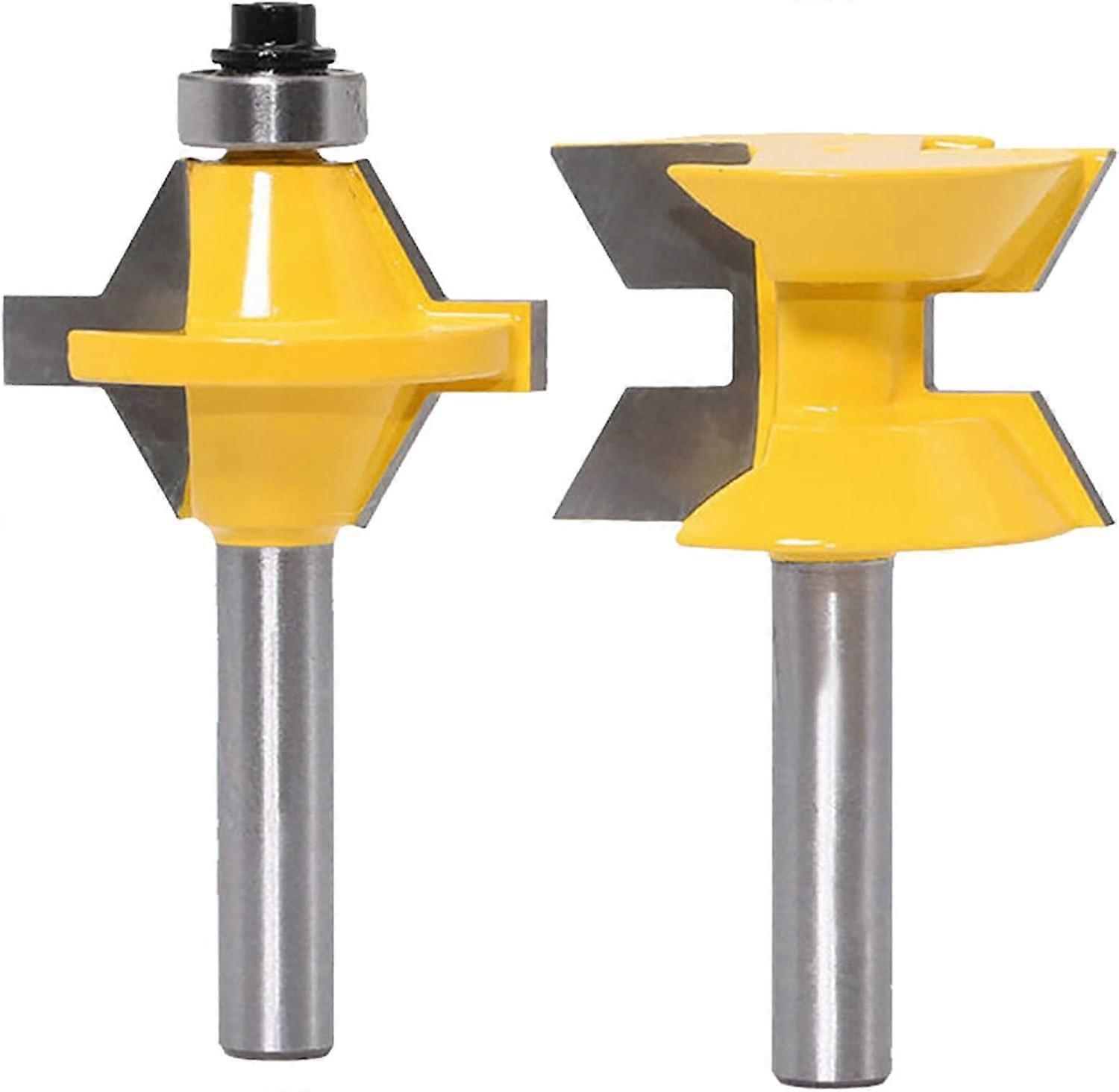 2Pcs Router Bit Set 1/2 Shank 120 Degree Woodworking Milling Cutter Groove Woodworking Trimming Chisel Tool