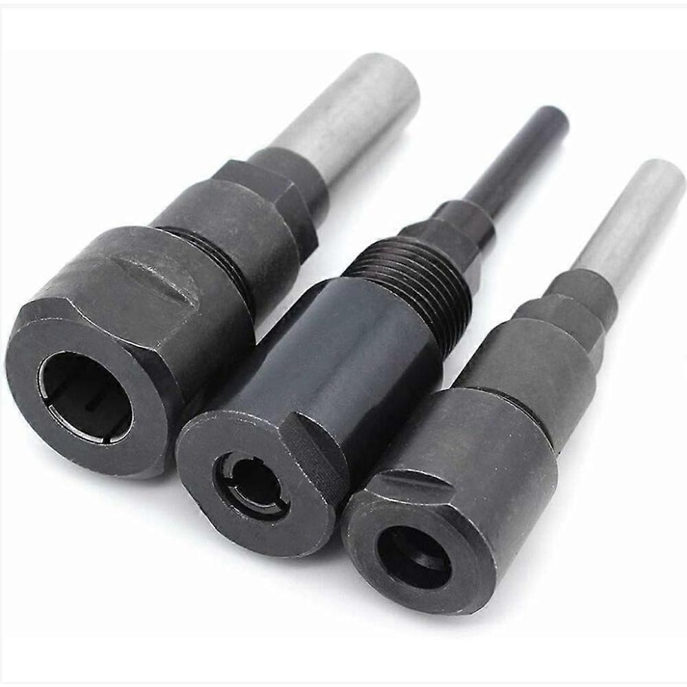 3pcs Router Collet Extension Router Bit Collet Extension and Trimming Trimming Engraving Machine Extender Woodworking Chuck Holder Milling Cutter 1/4"