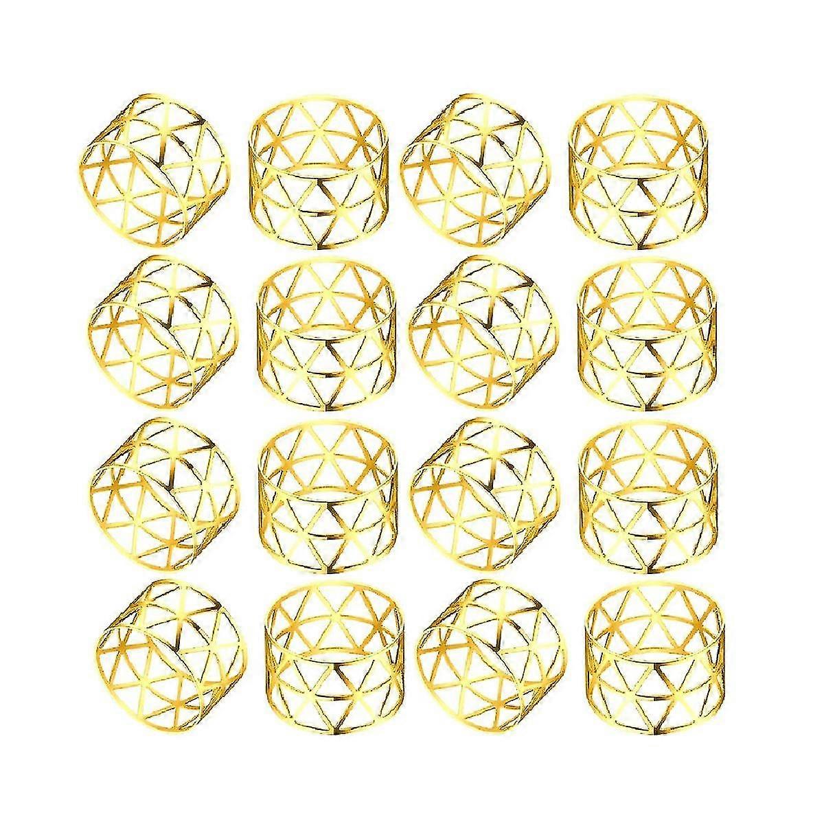 50個ゴールドナプキンリングメタルナプキンリングホルダーくり抜き工夫繊細なナプキンリングバルクfo