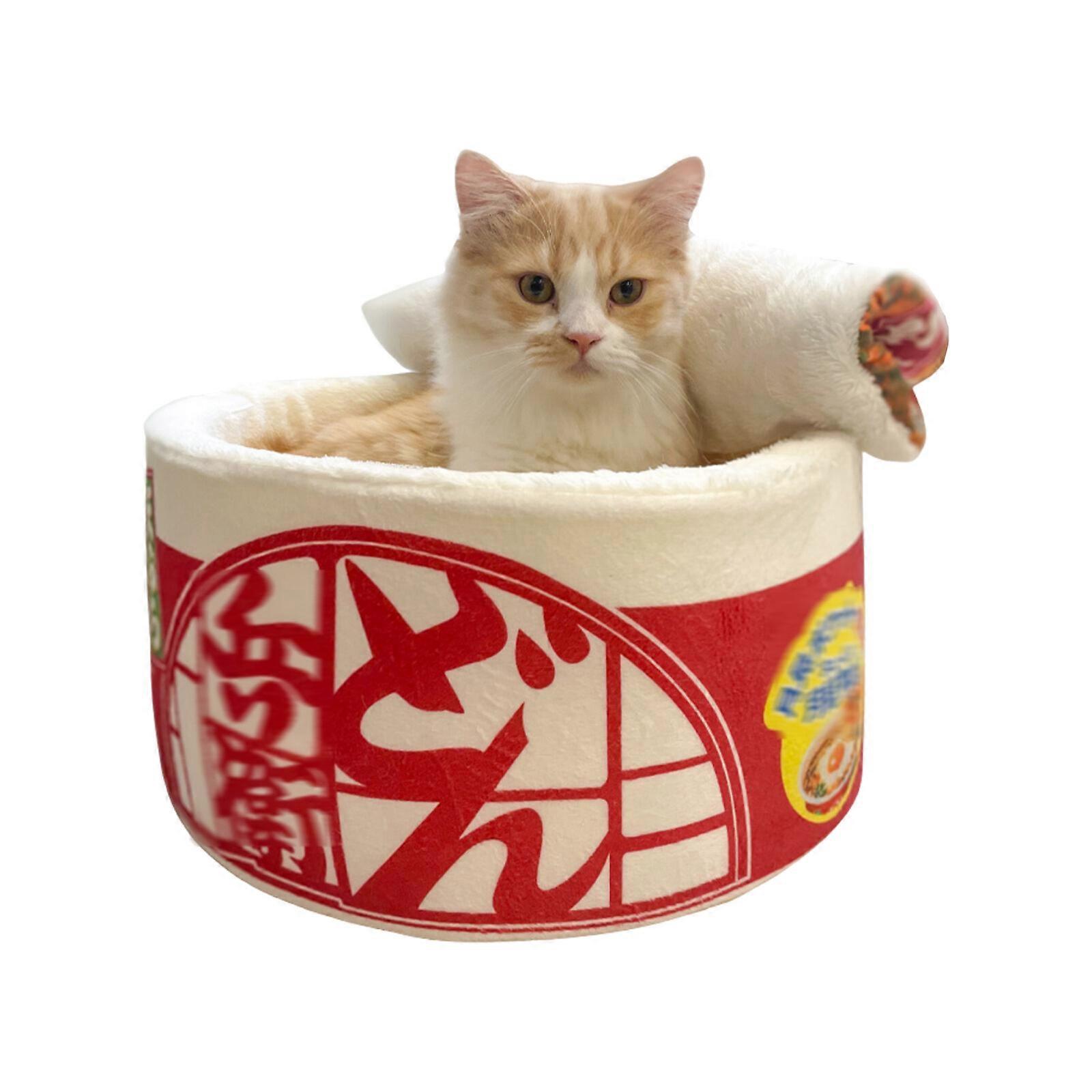 Soft Pet Bed Removable Semi-enclosed Safe And Warm Noodle Shape Cat House