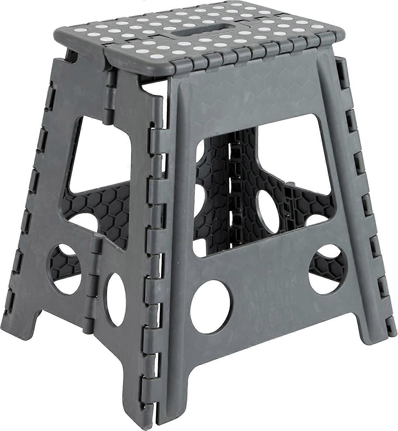 TB-039-G Multipurpose Folding Stool, Step Stool, 39 cm Height, Gray